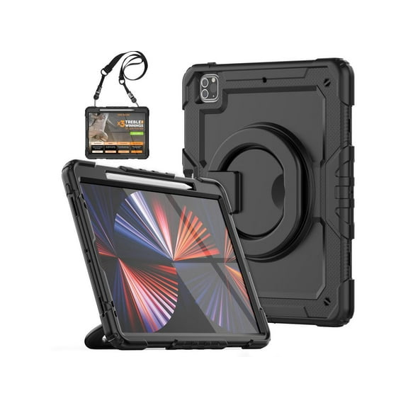 Case For iPad Pro 12.9 inch 2022 2021 2020 2018 6th 5th 4th 3rd Gen with Screen Protector Pen Holder Stand Shoulder Strap Shockproof Protective Cover