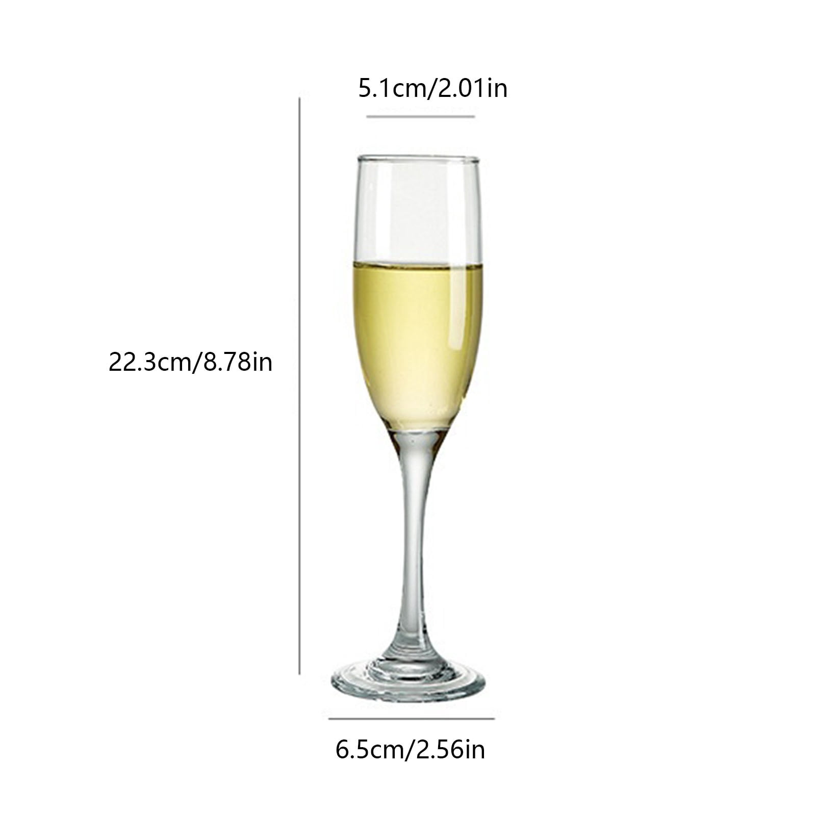 Crystal Champagne Flutes Glasses Set of 6Oz, Elegant Champagne Glasses, Modern Champagne Flutes