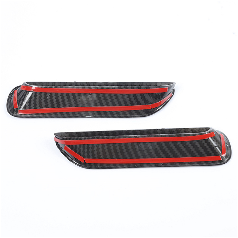 1Pair Engine Cover Trim Air Flow Intake Hood Vent Cover For Dodge Challenger 2009-2014 ABS Carbon Fiber Sticker Caps