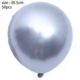 thumbnail image 2 of Chrome Metallic Balloons 50 pcs 12 inch Thick Latex balloons for Birthday Wedding Party Decorsilver, 2 of 5