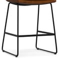thumbnail image 4 of Modern Counter Height Stools Set of 2, Camel Brown Faux Leather, 4 of 6