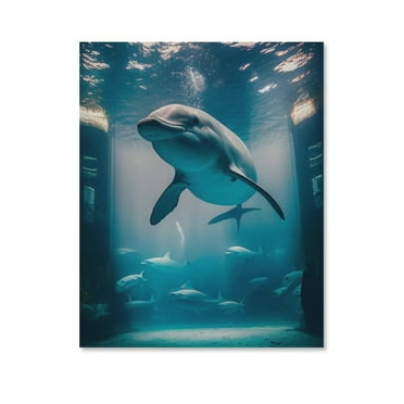 Wild Animals,Cute Dolphin Poster Canvas- Perfect for Wall Artrations,Dining Room Decor, Bedroom Art, Wall Decor Living Room, Wall Art, Frameless 8x10inch