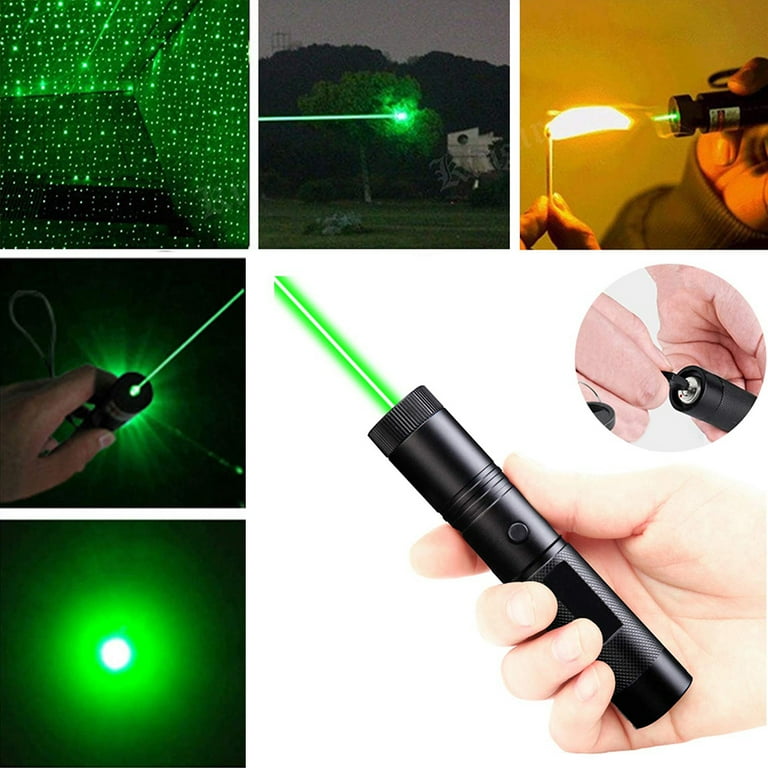 Green Laser Pointer High Power Long Range Adjustable Focus Tactical Strong  Green Light Pointer for Indoor Teaching,Outdoor Astronomy Camping Hunting  Hiking Travel,Portable Cat Lazer Toy USB Recharge