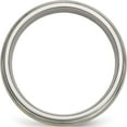 thumbnail image 2 of Titanium/14K Titanium Brushed Center With 14K Yellow Inlay 6mm Ridged Edge Band (Size 10) Made In China tb100-10, 2 of 5