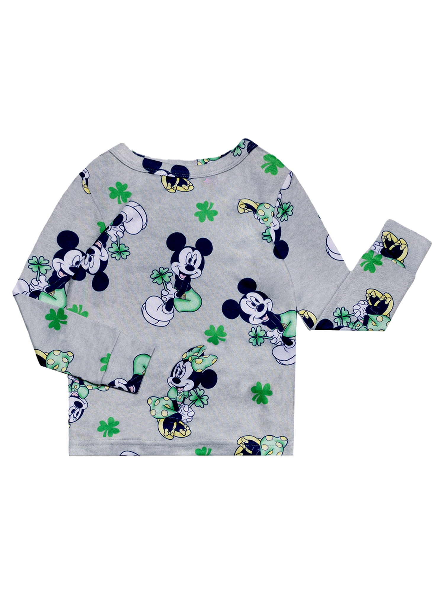 Mickey Mouse Girls 2- Piece St Patricks Day Long Sleeve and Pant Pajama Set, Sizes 4-10