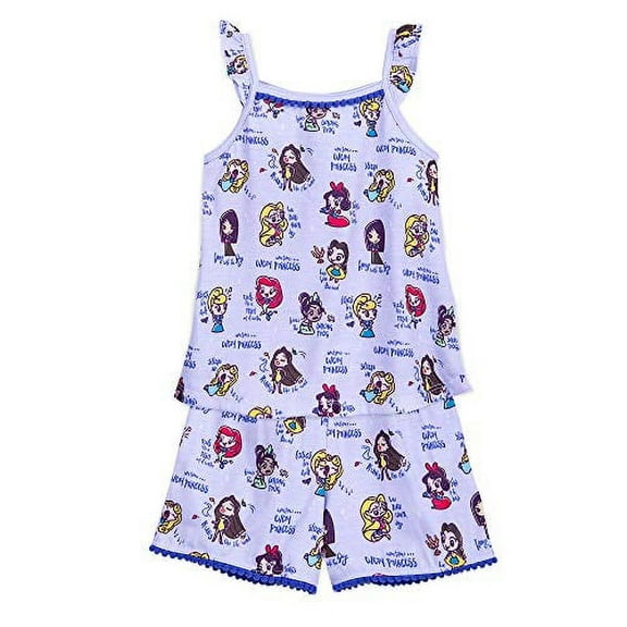 Disney Princesses Lavender Purple Character Pajama Shorts Set for Girls Size 3