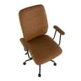 thumbnail image 6 of Indoor Home Office Furniture Fredrick Contemporary Office Chair In Brown Faux Leather, 6 of 7