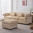 thumbnail image 2 of LUCKHAO 105" Modular L-Shaped Sectional Sofa, 3 Seater with Ottoman, Chenille Fabric Cloud Couch with Solid Wood Frame, 2 of 6
