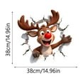 thumbnail image 3 of 3D Large Santa Wall Decal Reindeer Sticker Removable Holiday Break Through For Home Window Refrigerator Door, 3 of 6