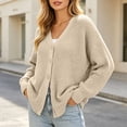 thumbnail image 2 of Meichang Oversized Cardigan Sweaters for Women Open Front Long Sleeve Chunky Cardigan Knit Sweater Fall Winter Soft Button Down Cardigans Khaki L, 2 of 9