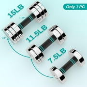 TLGREEN Steel Adjustable Dumbbell, Single, 5/10/15lb Free Weights Dumbbells, Non-Slip and Comfortable Foam Handle, for Home Gym Office Exercise