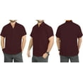 thumbnail image 4 of LA LEELA Men's Hawaiian Shirt Solid Beach Shirts Casual Button Down Short Sleeve Shirts for Men 4XL Burgundy, Plain, 4 of 6