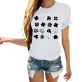 thumbnail image 1 of Pxiakgy Vente Chaude! T-Shirt Trèfle de la Saint-Patrick pour Femmes Chanceux Irlandais Manches Courtes T-Shirt Graphique Trèfle Mode Décontractée Imprimé Amour Col Rond Manches Courtes T-Shirt, 1 of 4