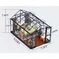 thumbnail image 3 of Jocisland 8x12x7.5 ft Polycarbonate Greenhouse Double Swing Doors 4 Vents 5.2FT Added Wall Height, Walk-in Large Aluminum Greenhouse Winter Sunroom Greenhouse for Outdoors, Black, 3 of 9
