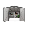 thumbnail image 2 of 10x14 FT Metal Shed Multi-Door & Window, Large Outdoor Storage for Bike, Lawn Mower, Tools, Lockable All-Weather Garden Shelter, 2 of 13
