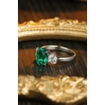 thumbnail image 5 of Oval Cut Lab-Created Emerald and Moissanite Engagement Ring in 925 Sterling Silver for Women, 5 of 9
