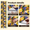 thumbnail image 4 of Peel and Stick Wallpaper Contact Paper Bright Lemon Peel Blue White Yellow Citrus Leaf Floral Orange Slices Self Adhesive and Removable 23.6in x 118in, 4 of 8
