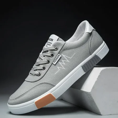 

Men‘s Canvas Lace Up Skate Shoes Black/Grey For Winter