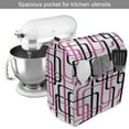 thumbnail image 2 of Geometric Stand Mixer Cover, Sixties Inspired Wavy Lines Vibrant Image Curved Stripes Funky Pattern, Kitchen Appliance Organizer Bag Cover with Pockets, 5 Quarts, Hot Pink White Black, by Ambesonne, 2 of 4