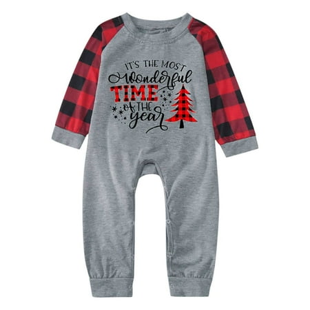 

TZNBGO Girl Clothes Christmas Parent-Child Outfit Baby Printed Xmas Family Matching Pajamas Crawl