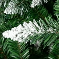 thumbnail image 3 of SESSLIFE Flocked Christmas Tree 7ft Green with White Spray, 920 Branches for Realistic Look, Includes 52 Pre-Attached Pine Cones, Quick Assembly Metal Stand Indoor Use, 3 of 9