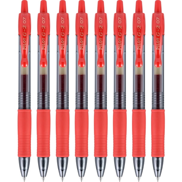 Pilot G2 Premium Gel Roller Pens Punta Fina 0,7 Mm Rojo Paquete De 8