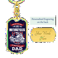 thumbnail image 3 of There Aren'T Many Things Motorcycle Dad Swivel Keychain Dog Tag Stainless Steel or 18k Gold, 3 of 10
