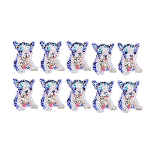 10 parches termoadhesivos con diseño de perro, colores brillantes, algodón premium, duraderos y de uso general.