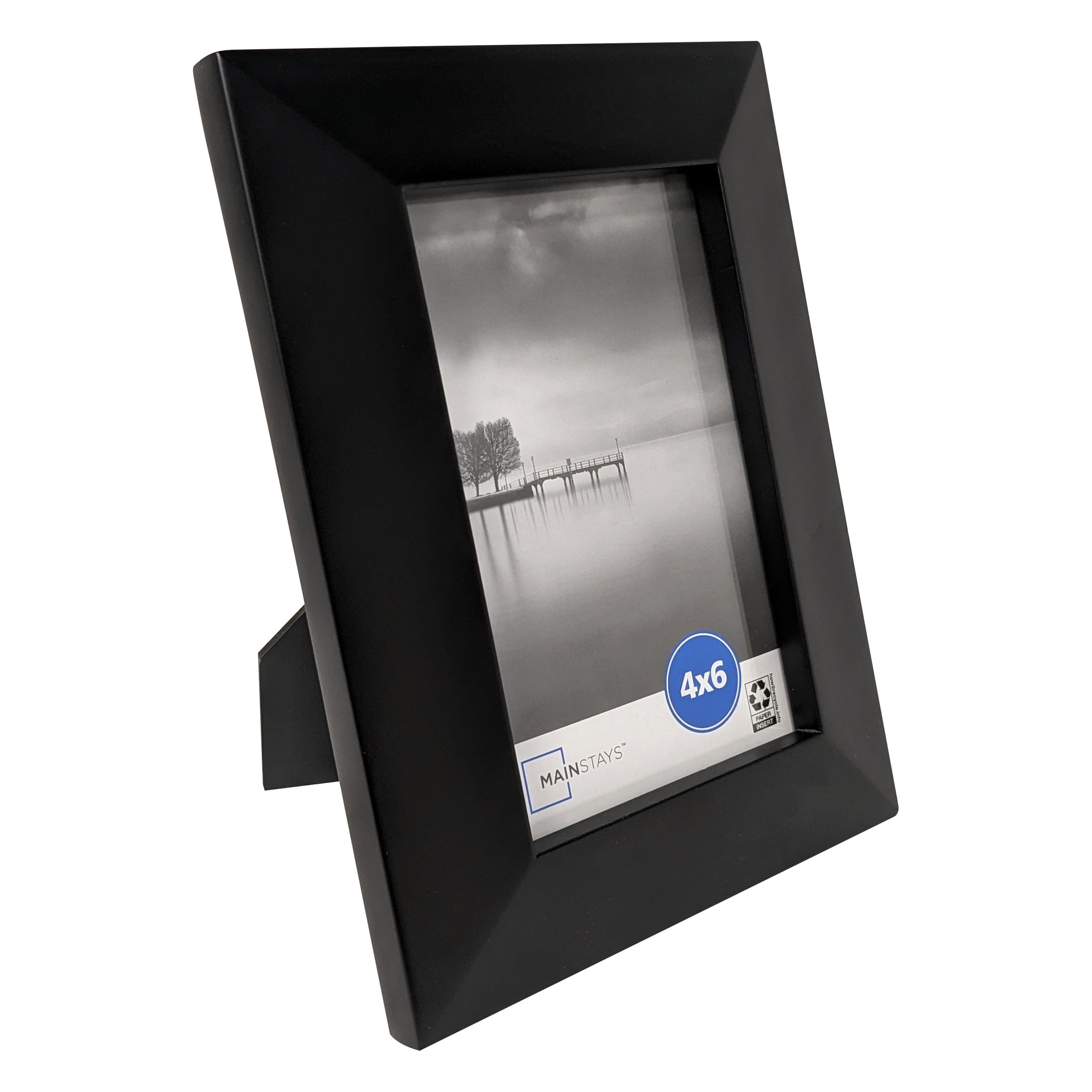 Mainstays 5x7 Bevel Gallery Tabletop Picture Frame, Black