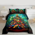 thumbnail image 2 of Homewish Galss Xmas Tree Bedding Comforter Set,Modern Aesthetic Art Twin Comforter Sets,Merry Christmas Bedding Set For Teens,Luxury Bedroom Decor Reversible,2 Pieces, 2 of 8