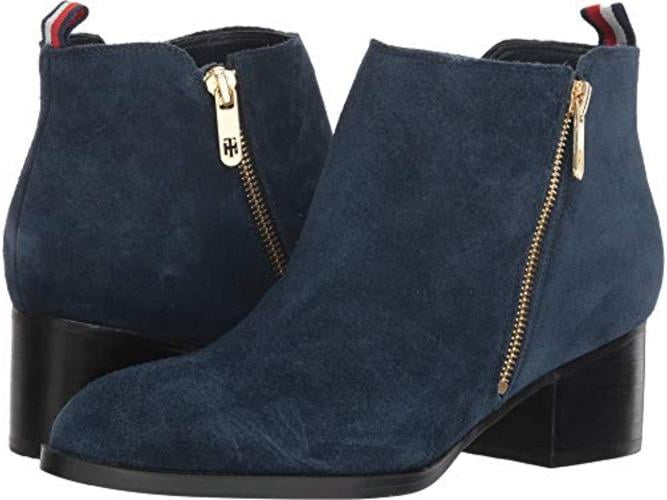 tommy hilfiger blue suede boots