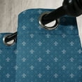 thumbnail image 4 of Ambesonne Fleur De Lis Grommet Curtain, Middle Ages Design, 50" x 63", Dark Teal and Slate Blue, 4 of 6
