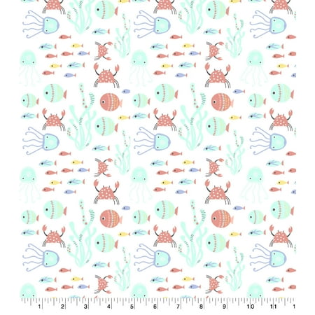 UPC: 0887816368865 | Mermaid Fun Down Under the Sea Cotton Fabric