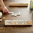 thumbnail image 4 of ACDANC domino holders 8Pcs Wooden Domino Trays Mexican Train Racks Holders Rummy Tiles Wood Holder (7.48X0.91X0.71Inch), 4 of 7