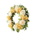 thumbnail image 4 of Corona de primavera para puerta de entrada, corona de flores artificiales, hojas verdes para inauguración de la casa. Champán, 4 of 9