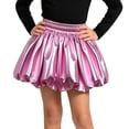 thumbnail image 4 of Lutiedan Shiny Bubble Skirt for Girls Metallic Holographic Puff Balloon Mini Skort with Built in Shorts Party Dance Skirt Size 4-13, 4 of 6