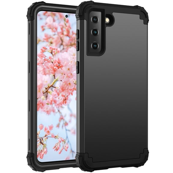 For Samsung Galaxy S21 FE Case, Dual Layer Slim Heavy Duty Hybrid Rugged Shockproof Anti-Scratch Protective Back Phone Cover