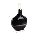thumbnail image 4 of Elegant Rounded Bottle Form Glass Vase for Living Room Decor - Home Decor Accents with Metal Topper Detail - Decorative Glossy Flower Vase for Room, Bedroom, Office, and Table - 20", Black & Gold, 4 of 12