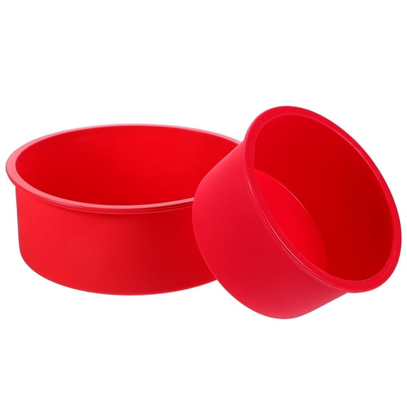 ONAPARTER 2 Pcs Cake Mold Roasting Pan DIY Mousse Molds Silicone Baking Tools Making Pans （Red）