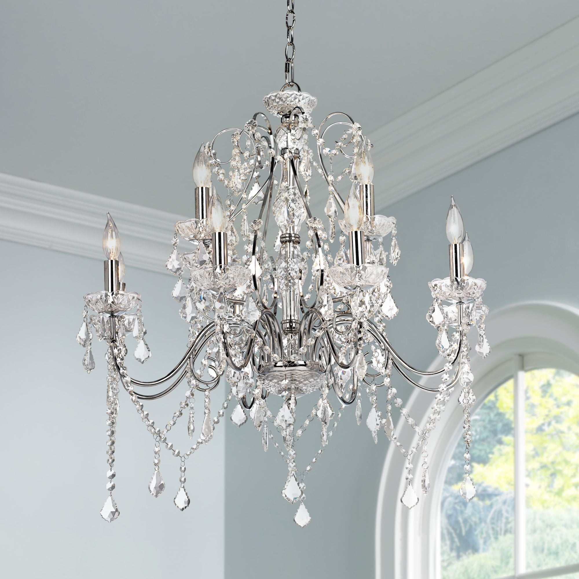 Vienna Full Spectrum Chrome Chandelier 30" Wide Crystal 12-Light