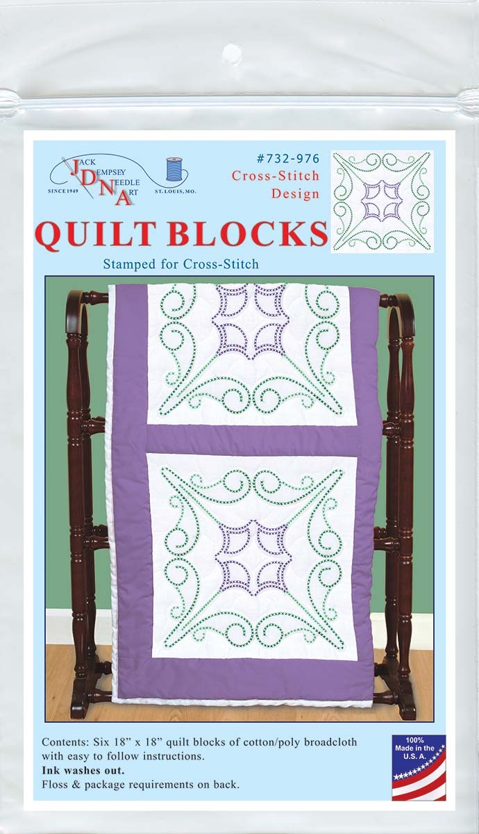 Jack Dempsey Stamped White Quilt Blocks - Wilderness 18" X 18" (6-Pack)