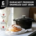 thumbnail image 2 of 6 Quart Enameled Cast Iron Dutch Oven, Heavy-Duty Oven-Safe up to 500°F, All Cooktops Compatible, Black, 2 of 6