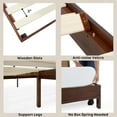 thumbnail image 5 of Bme Nipe 14 Inch Bohemian Bed Frame with Adjustable Wicker Headboard - Rustic & Vintage Unique Style with Acacia Wood - No Box Spring Needed - Easy Assembly - Full, Walnut, 5 of 7