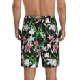 thumbnail image 3 of Kdxio Lilies Flowers Print Mens Sleep Shorts Bottoms Soft Comfy Pajama Wear Pants with Drawstring Pockets, 3 of 7