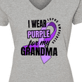 thumbnail image 4 of Inktastic I Wear Purple For My Grandma Lupus Awareness Women's V-Neck T-Shirt, 4 of 5