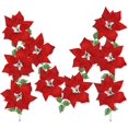 thumbnail image 2 of Guirnalda navideña, decoración navideña, guirnalda navideña con hojas de acebo, para Navidad, fiesta, fiesta, puerta delantera, corona, decoración Namotu LKX-2078, 2 of 7