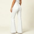 thumbnail image 4 of Karymi Wide Leg Pants Woman High Waist Multi Button Flare Jeans, Button Fly Belt Loops Full Length Bootcut Denim Trousers, Square Patch Front Pockets Workout Shorts Women, 4 of 6