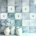 thumbnail image 5 of Mi Alma Flower Blue Peel & Stick Vinyl Backsplash Tiles 5x5, 24 pcs, 5 of 13