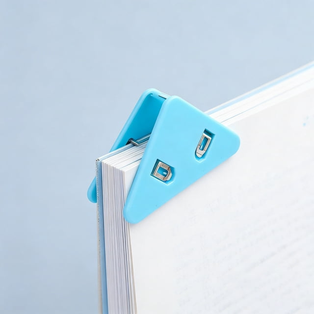 Klonfd Triangle File Corner Data Triangular Book Page Corner Multifunctional Translucent Color Fastener Books From Curling Reading
