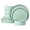 green, variant on Stoneware Dinnerware Sets, Plates and Bowls Sets, Dish Set for 4, 12 Piece Dinner Set, Plate Sets for Kitchen, Gary White